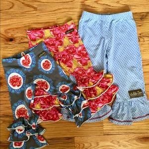 Matilda Jane ruffle pants, lot of 3